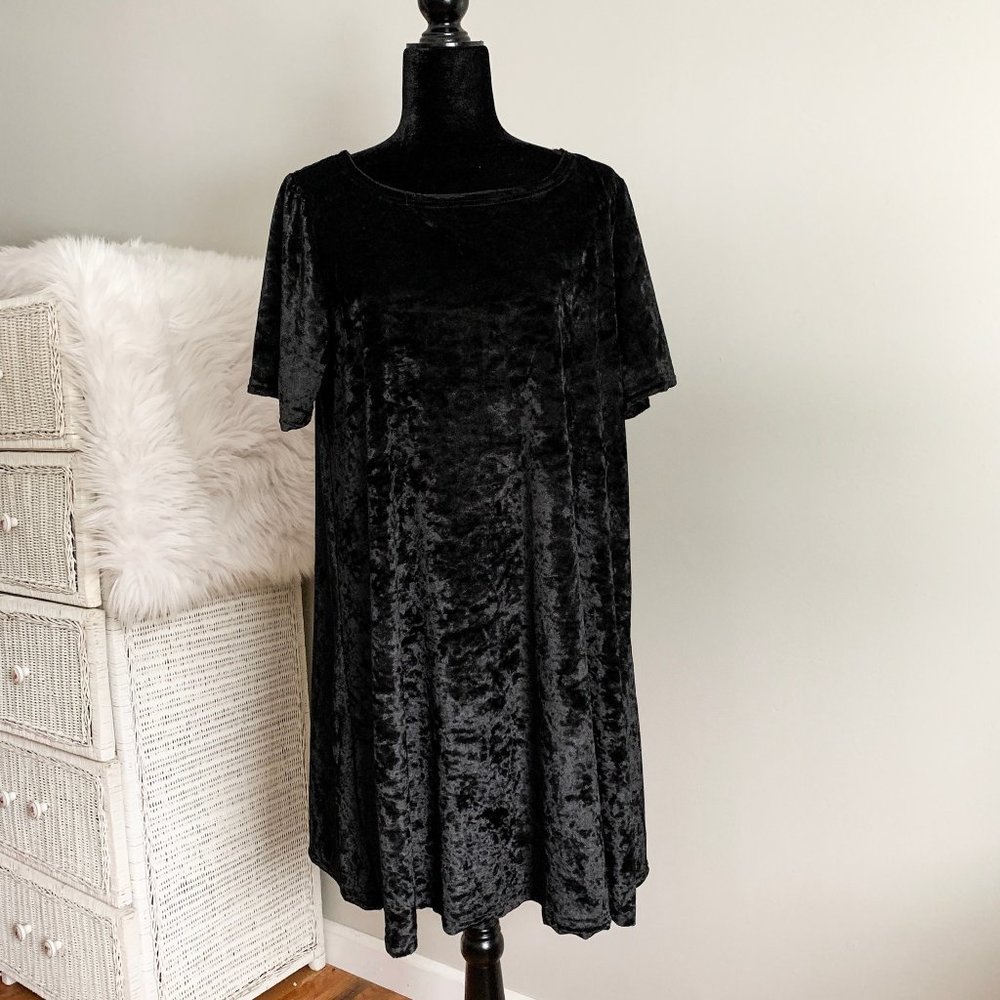 POL Crushed Velvet Tunic Dress L